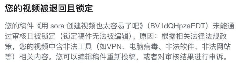全网不让发 sora 了啊