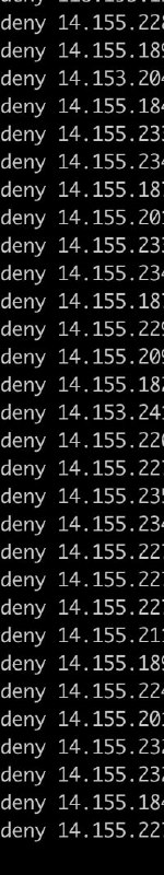 这是服务器最近添加的一批被 ban 掉的 IP 地址...