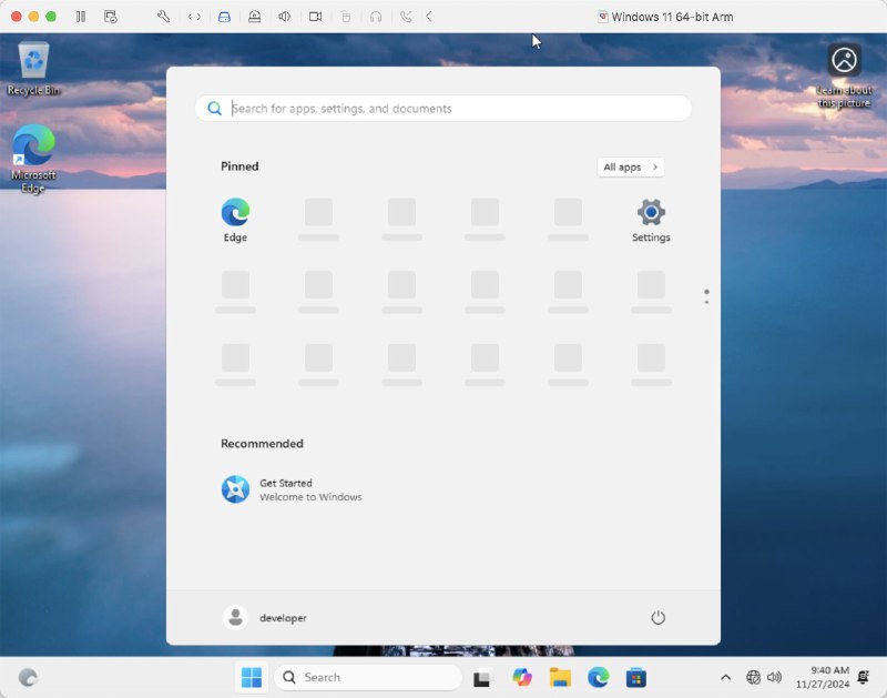 有同学在笔记本上装了个前几天微软放出的那个 ARM 版本的 Windows 11 镜像