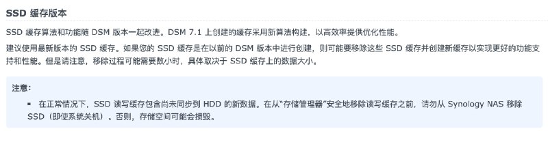 针对群晖种的 SSD 缓存，还有这种说法...